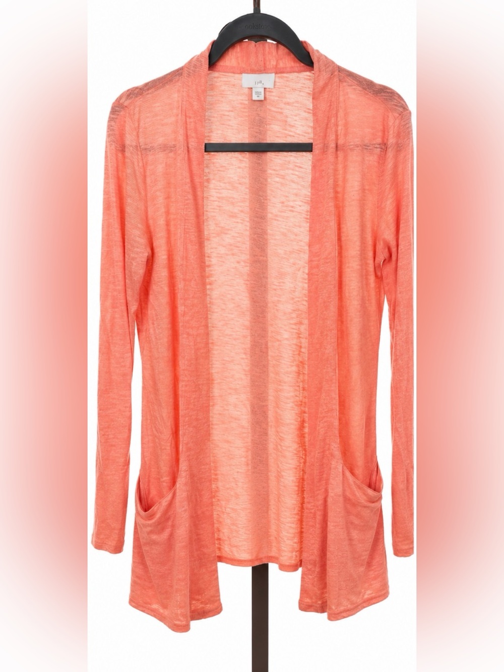J. Jill Lightweight Open-Front Cardigan in Coral